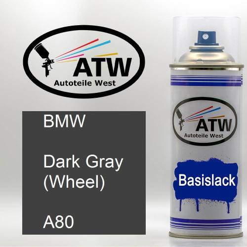 BMW, Dark Gray (Wheel), A80: 400ml Sprühdose, von ATW Autoteile West.